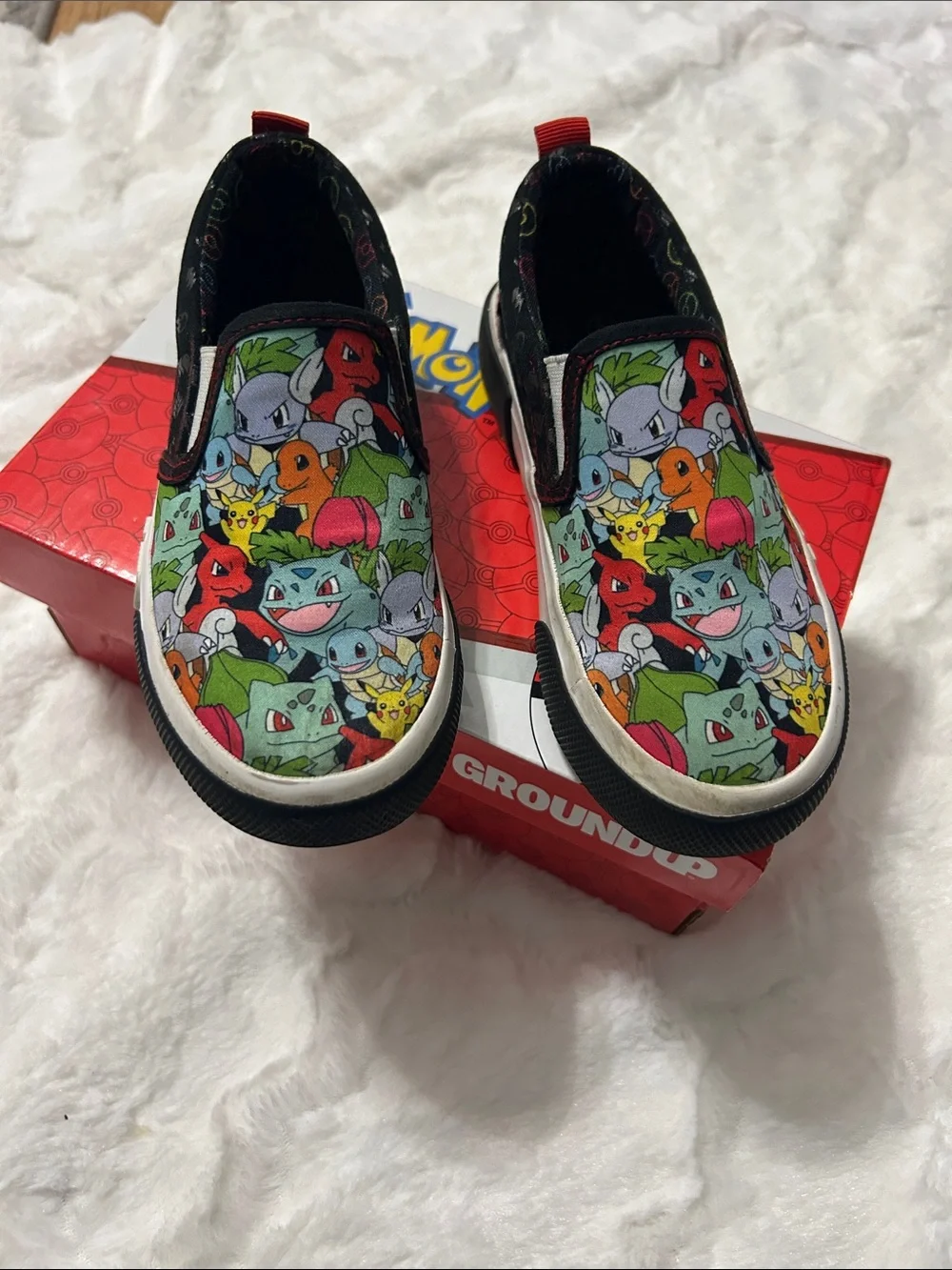 GroundUp Kids Slip-On Sneakers with Multicolor Pokemon Print